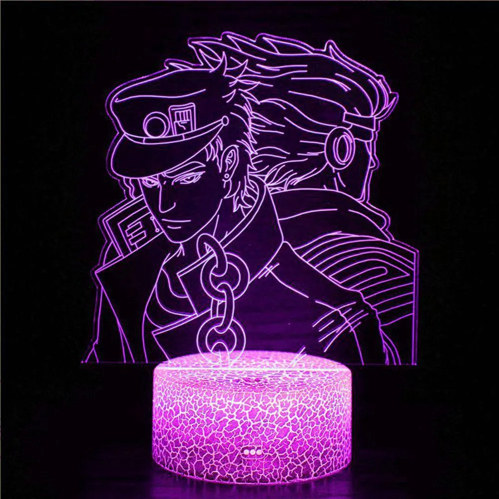 JoJos Bizarre Adventure Golden Wind  Night Light Giorno Narancia Mista Usb 3D Night Light Doll Children's Birthday Gift