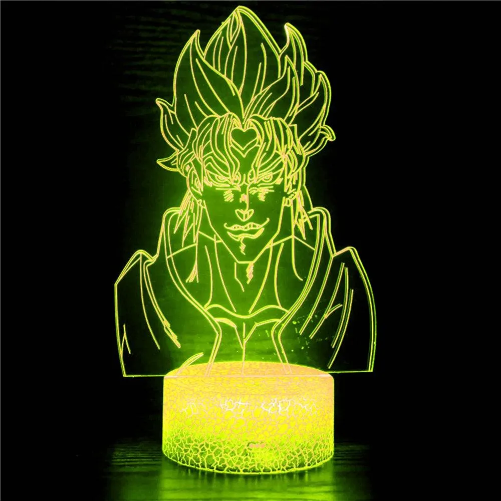 JoJos Bizarre Adventure Golden Wind  Night Light Giorno Narancia Mista Usb 3D Night Light Doll Children's Birthday Gift