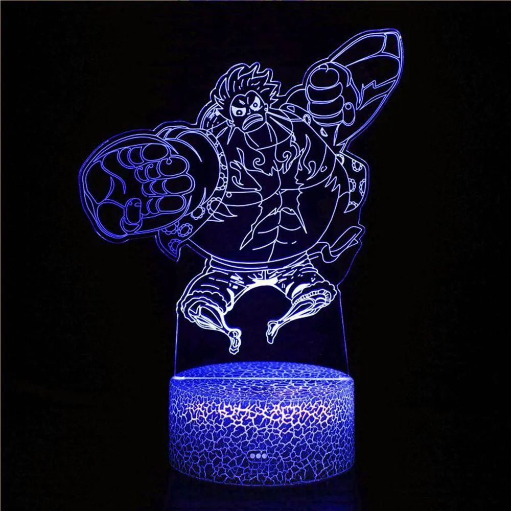 JoJos Bizarre Adventure Golden Wind  Night Light Giorno Narancia Mista Usb 3D Night Light Doll Children's Birthday Gift