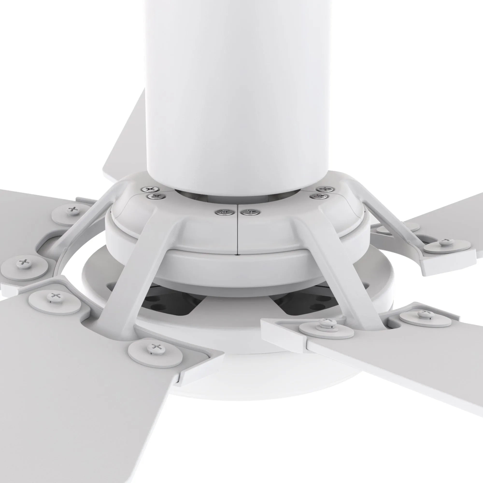 KAJ 52 inch 5-Blade Flush Mount Smart Ceiling Fan with LED Light Kit & Remote - White/White