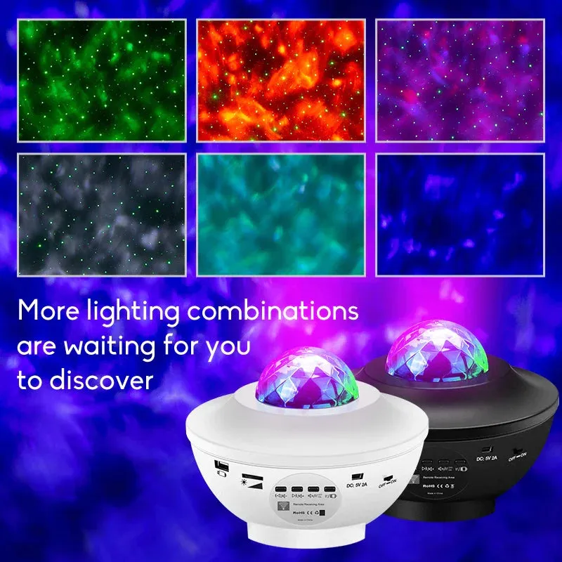 LED  Projector Ocean Wave Night Light Room Decor Rotate Starry Sky Porjectors  Decoration Bedroom Lamp