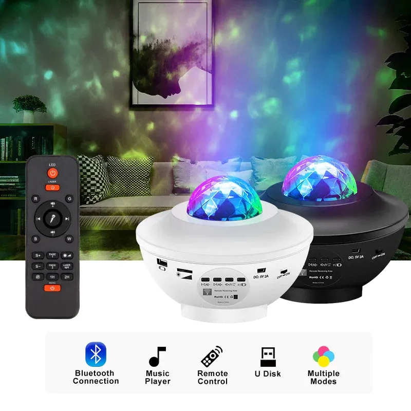 LED  Projector Ocean Wave Night Light Room Decor Rotate Starry Sky Porjectors  Decoration Bedroom Lamp