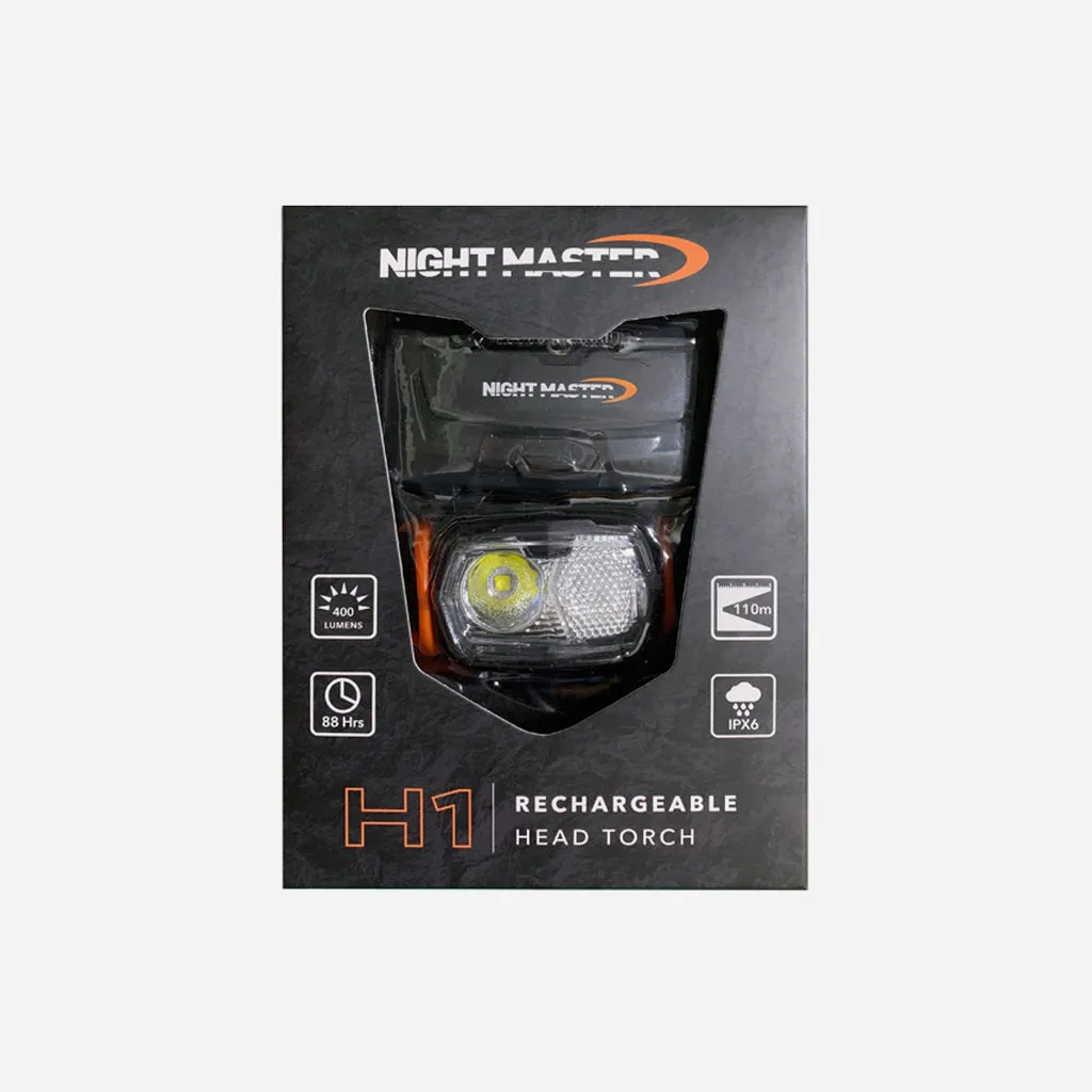 Night Master H1 Dual Colour LED Rechargeable Head Torch