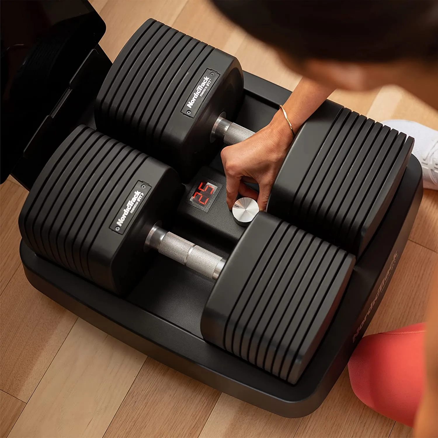 NordicTrack 50 Lb iSelect Adjustable Dumbbells, Works with Alexa, Sold as Pair