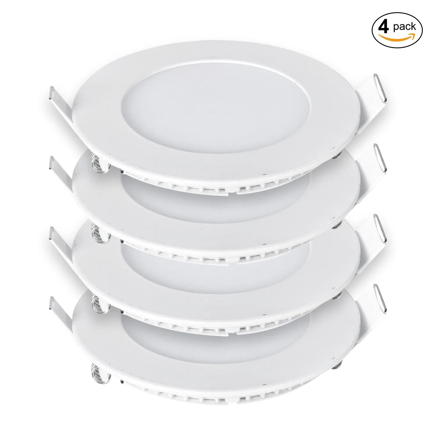 Pack of 4 12W Recessed Round LED Downlight Mini Panel 175mm Diameter, 160mm Hole Size, CE Driver, 3000K, 20000 Hours Long Life