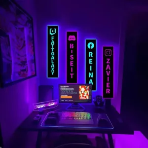 Personalized Gamer Tag Username LED Wall Lamp