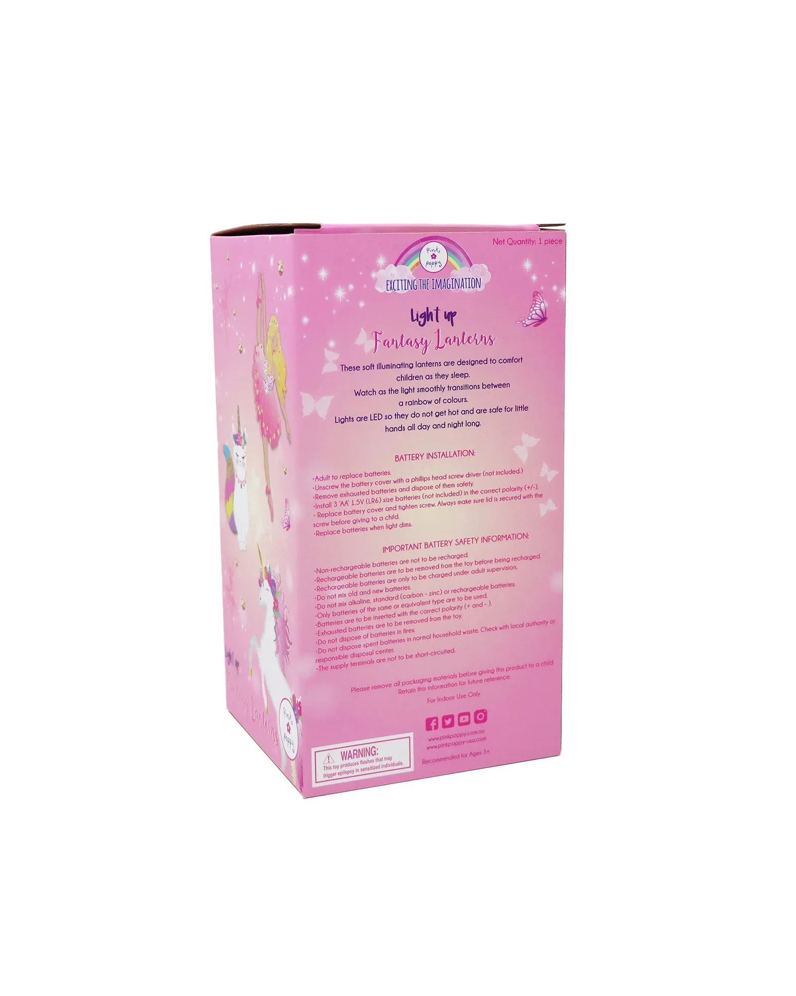 Pink Poppy Unicorn Dreamer Colour Changing Lantern