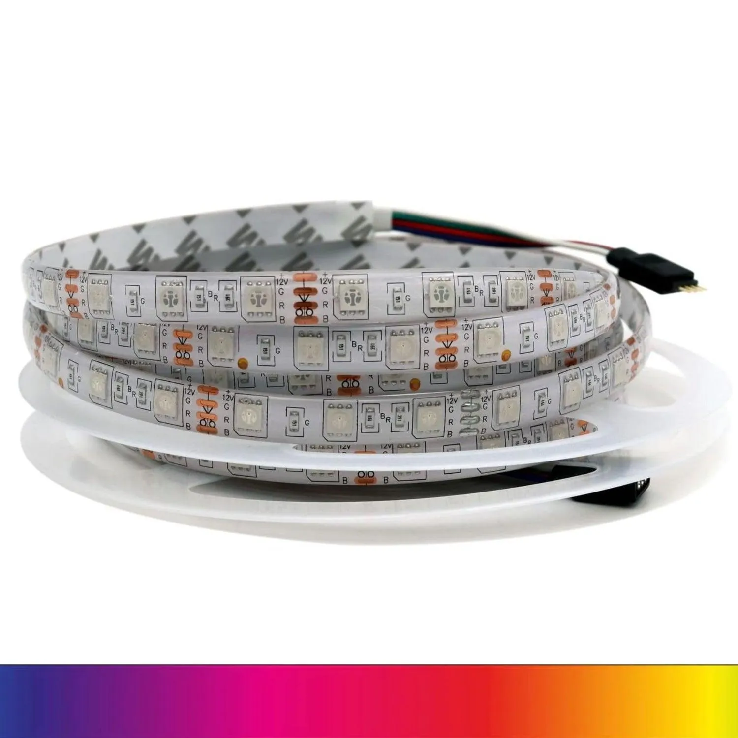 RGB LED Strip 12V 60LEDs/m IP68 Fully Waterproof Dimmable 5 Metre Kit