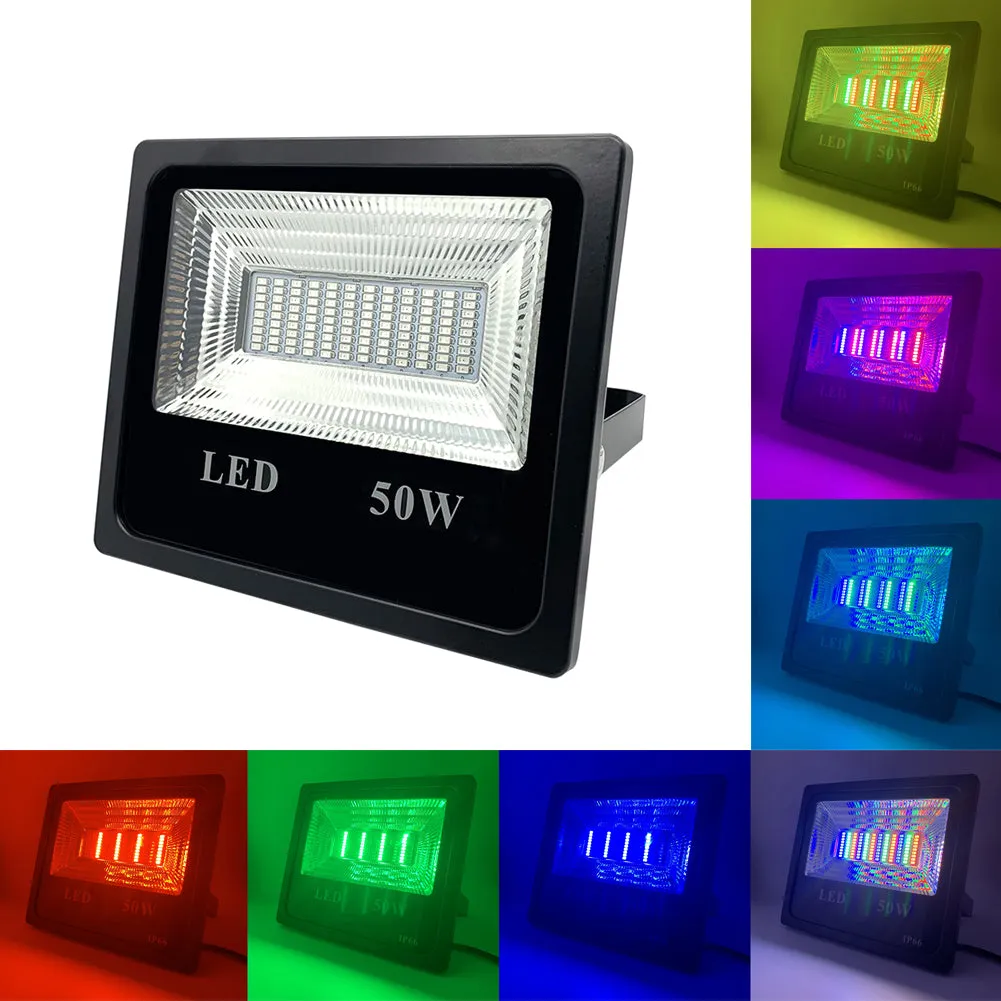 RGB Multi-Color Changing Floodlights Solar Flood Light 50W 100W #1024 #1025