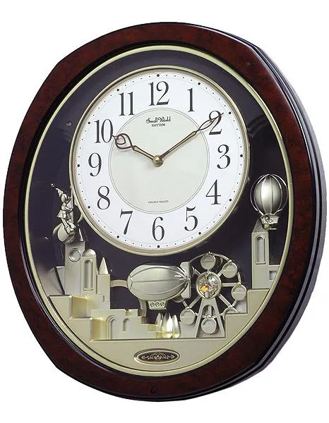 Rhythm Joyful Land Musical Motion Wall Clock with 6 Hymns and Christmas Melodies