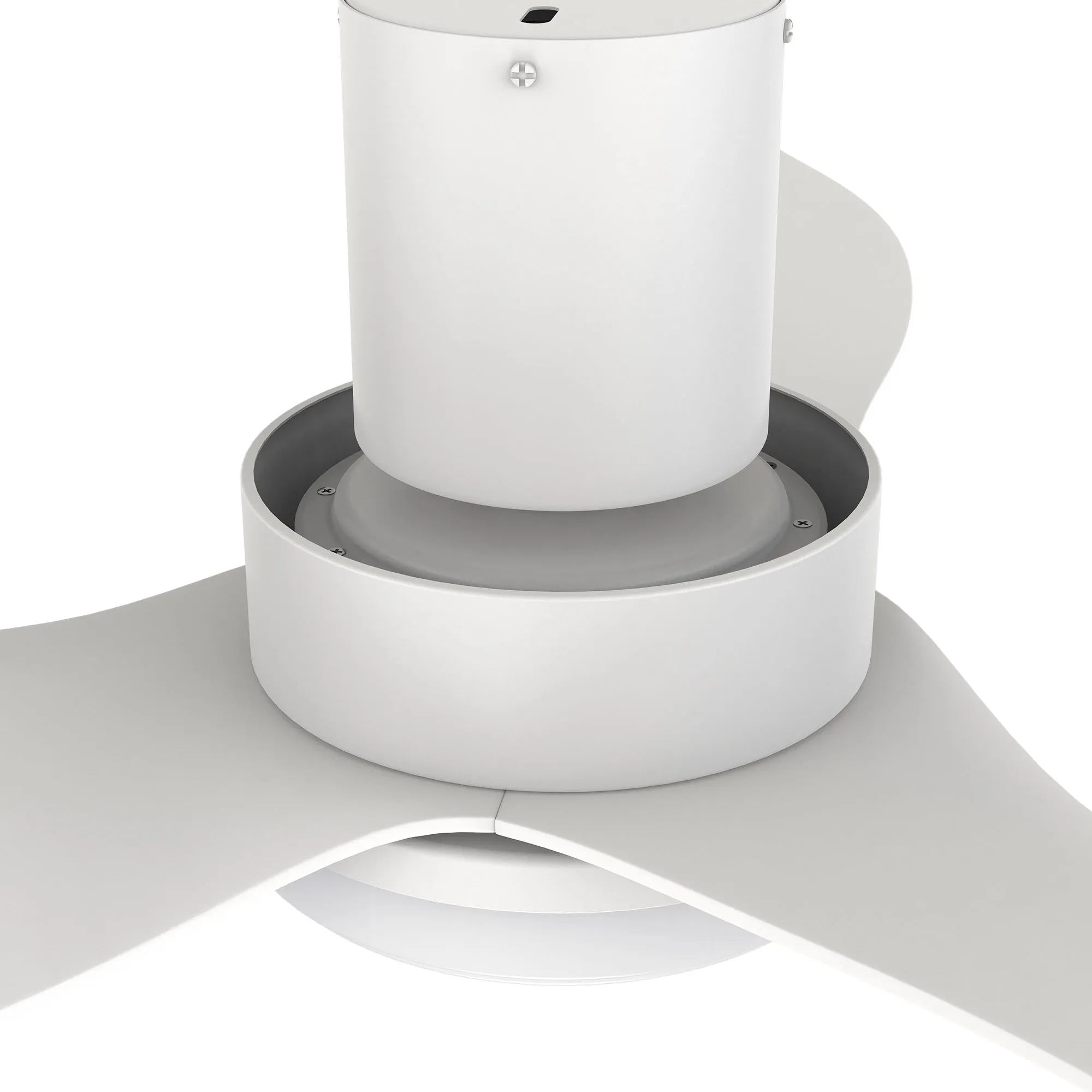 RYNA 36 inch 3-Blade Flush Mount Smart Ceiling Fan with LED Light Kit & Remote- White/White