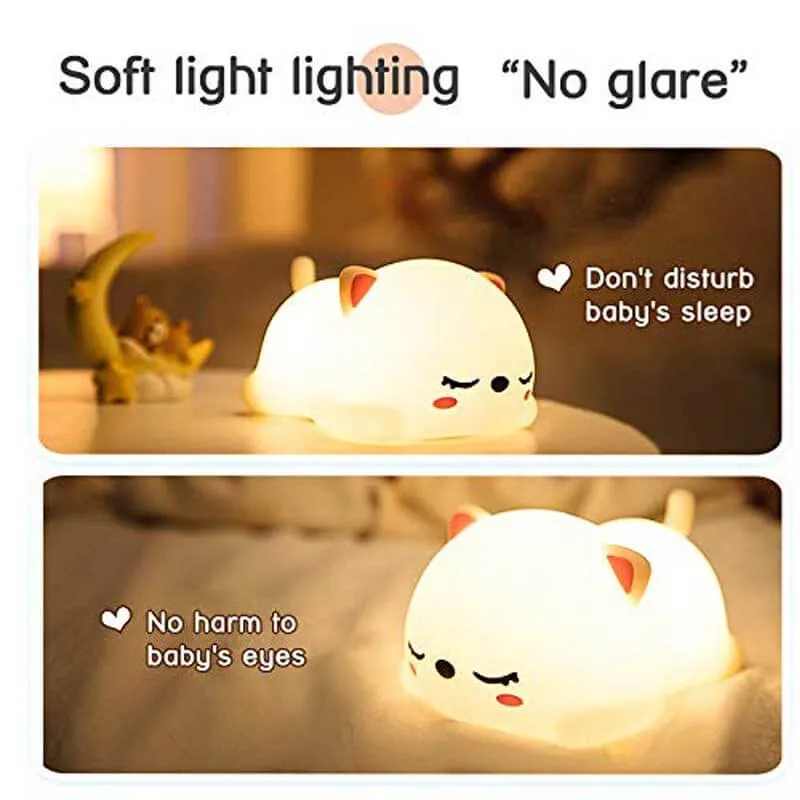 Sleepy Cat Kids Night Light