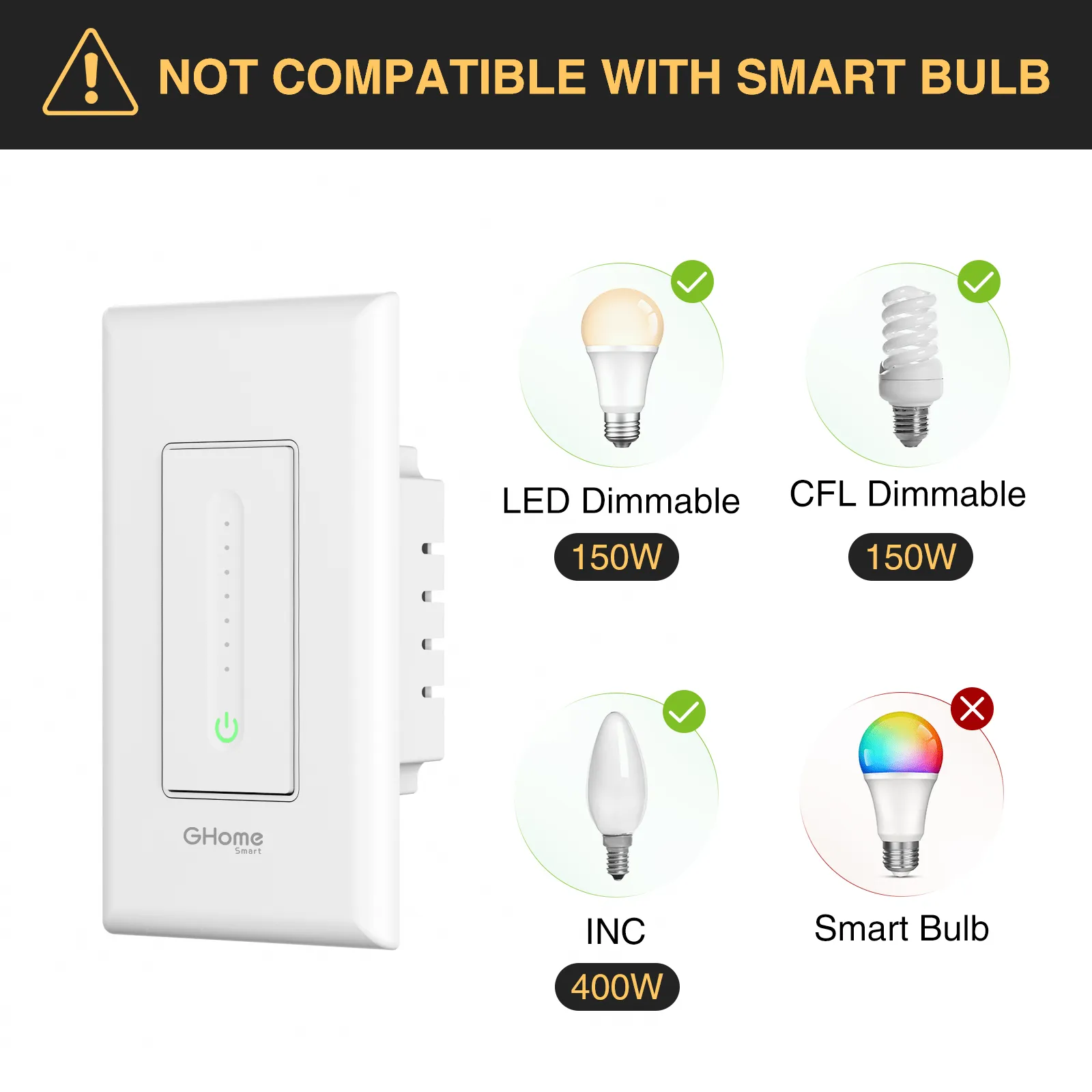 Smart Dimmer Switch GHomeSmart® SW2