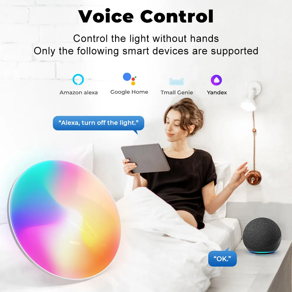 SMATRUL Smart Life Remote Control Works With Alexa Google Home Led Bulb RGBCW 24W Dimmable Light Tuya Wifi Smart Ceiling Light