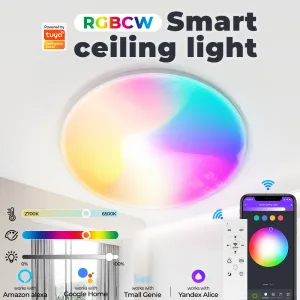 SMATRUL Smart Life Remote Control Works With Alexa Google Home Led Bulb RGBCW 24W Dimmable Light Tuya Wifi Smart Ceiling Light