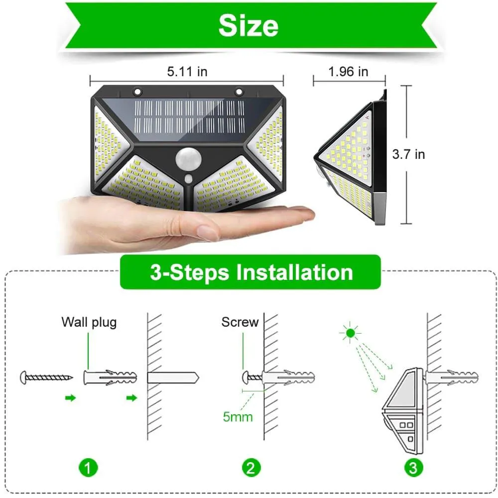 Solar 100 LED Sensor Night Light