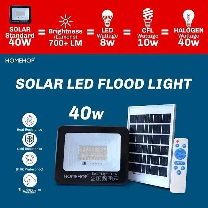 solar flood light 40W LED with automatic for Home, Outdoor (cool white)