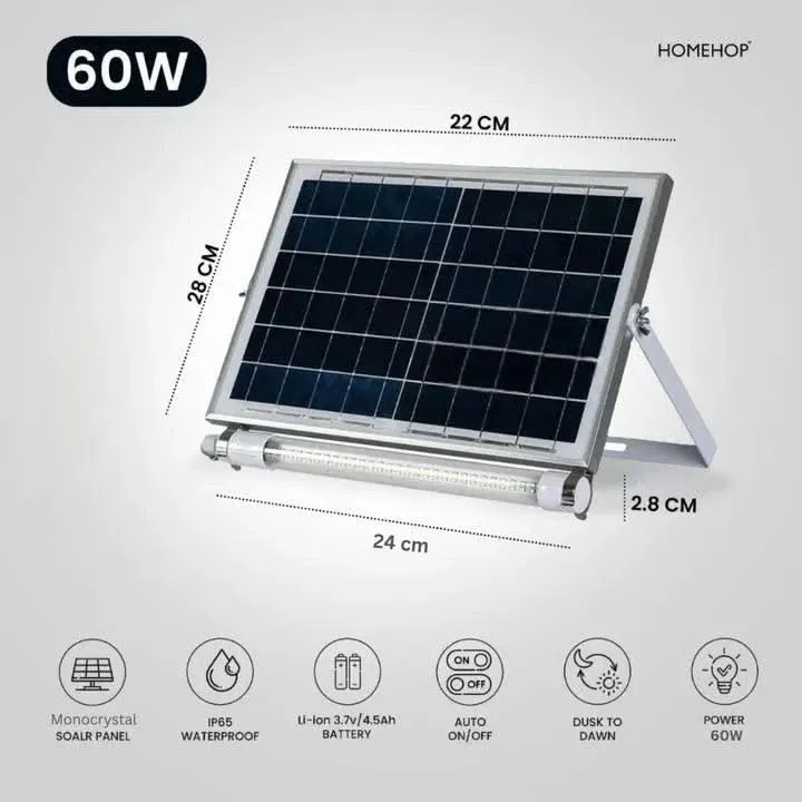 Solar Waterproof 60W LED Tube Wall Lights for Home, Garden, Outdoor (Refurbished)