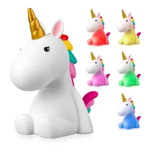 Sweet Ponies Unicorn LED Night Light - Color Changing Bedroom Lamp in Gift Package