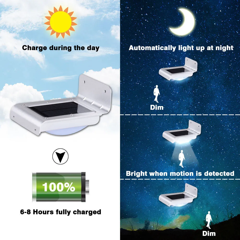 TheLAShop Solar Powered Motion Sensor Light Wireless Security Wall