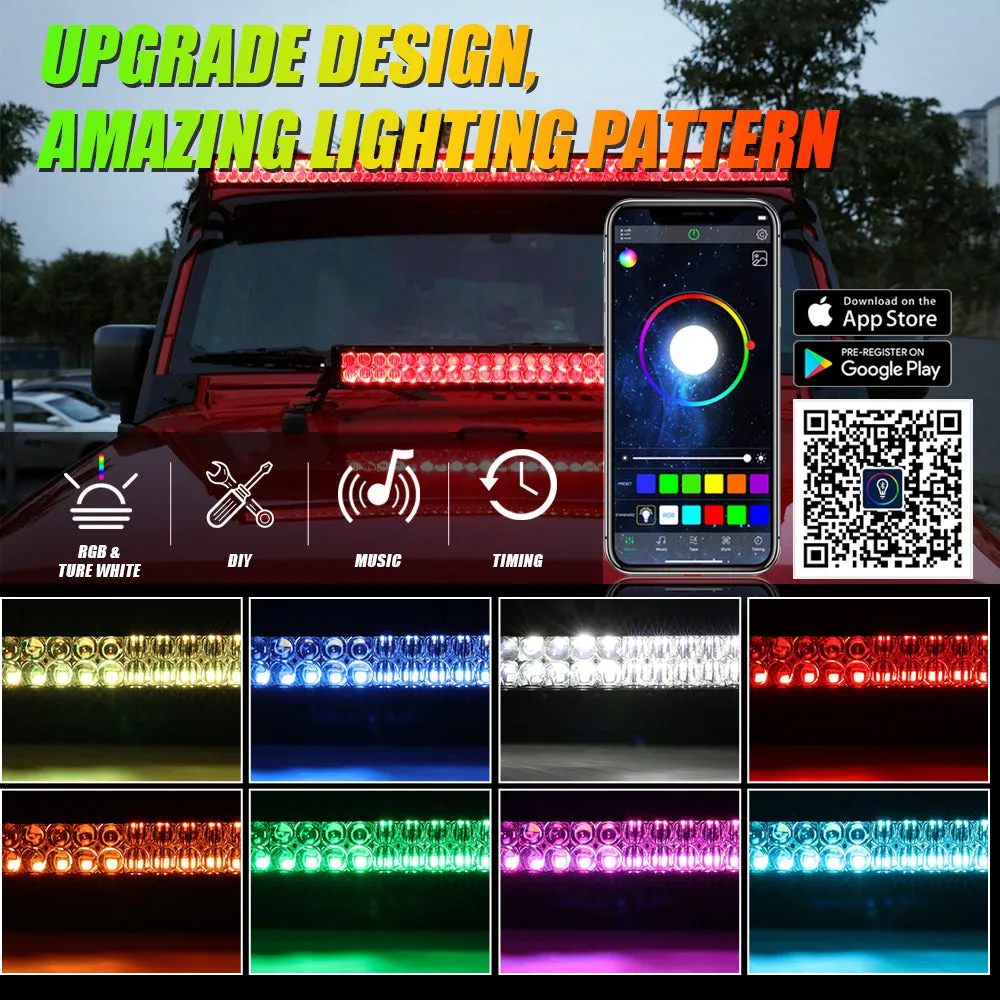 V-PRO Series 22Inch/32 Inch/42 Inch/52Inch RGBW Color Changing Off Road Led Light Bar