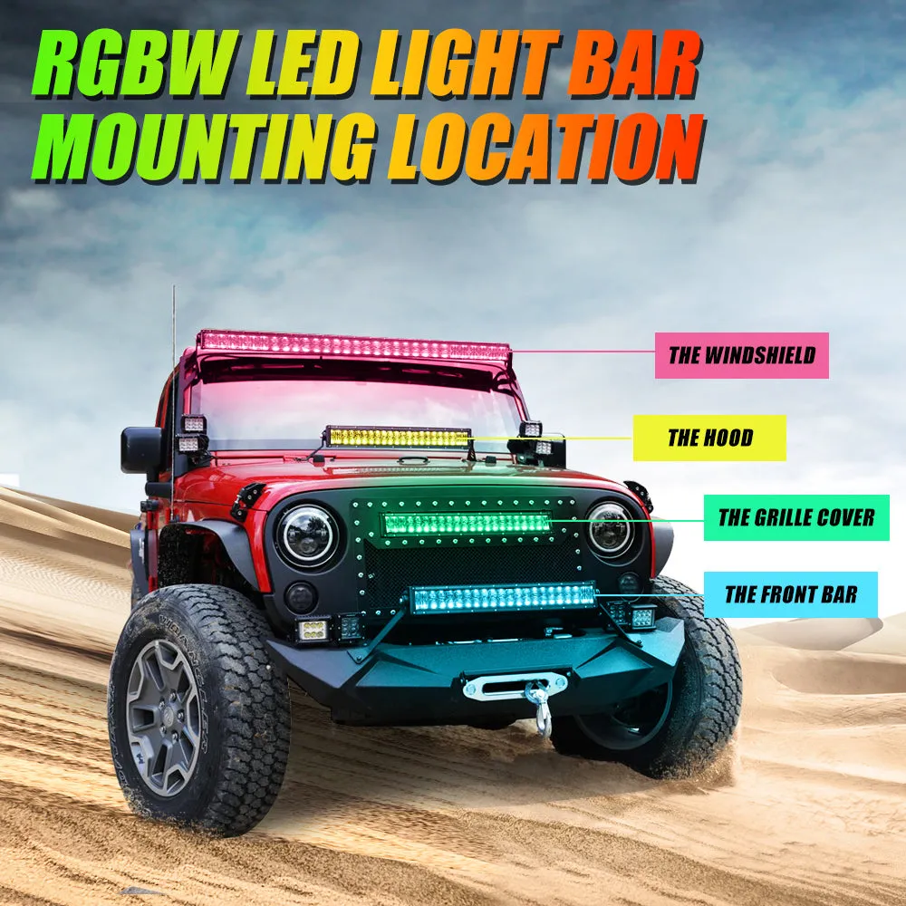 V-PRO Series 22Inch/32 Inch/42 Inch/52Inch RGBW Color Changing Off Road Led Light Bar