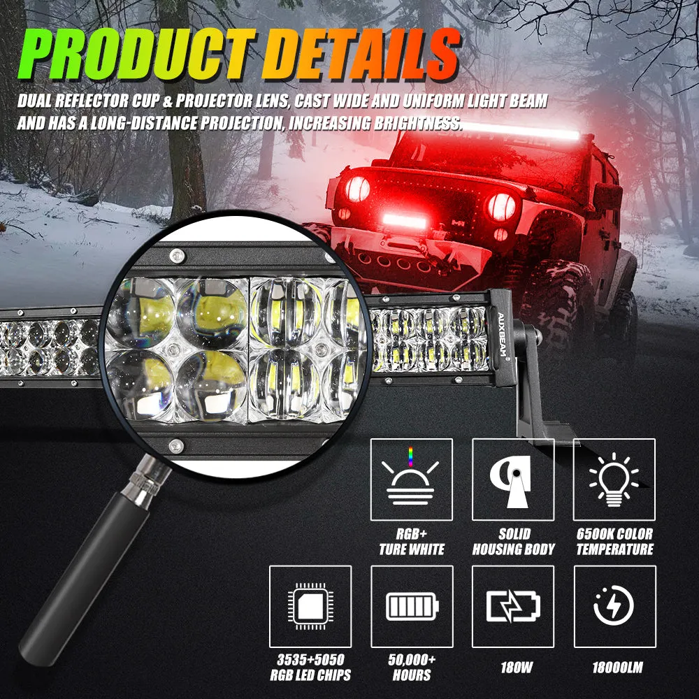 V-PRO Series 22Inch/32 Inch/42 Inch/52Inch RGBW Color Changing Off Road Led Light Bar